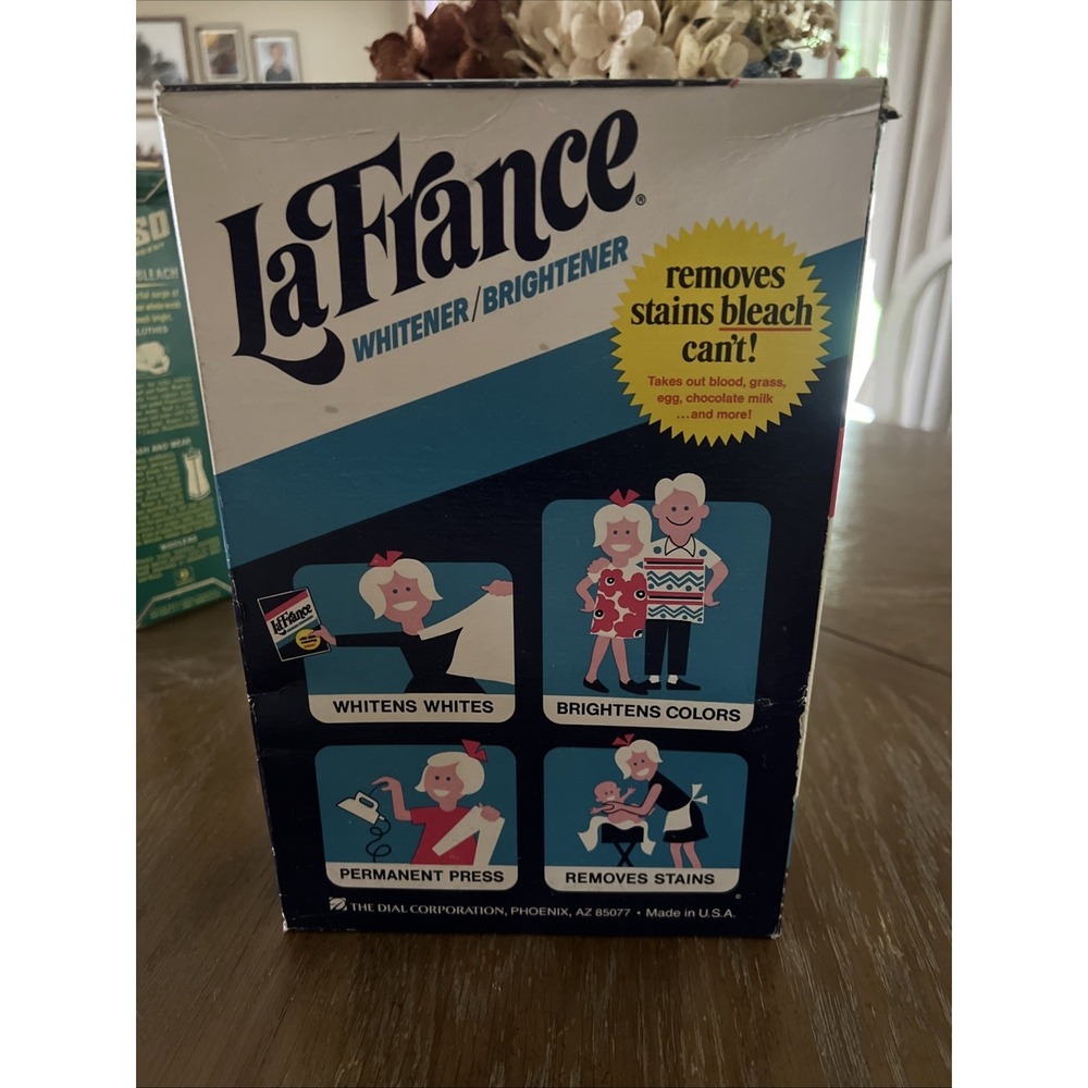 Vintage 1970's La France Whitener Brightener Laundry Additive Box Dial Corp Prop